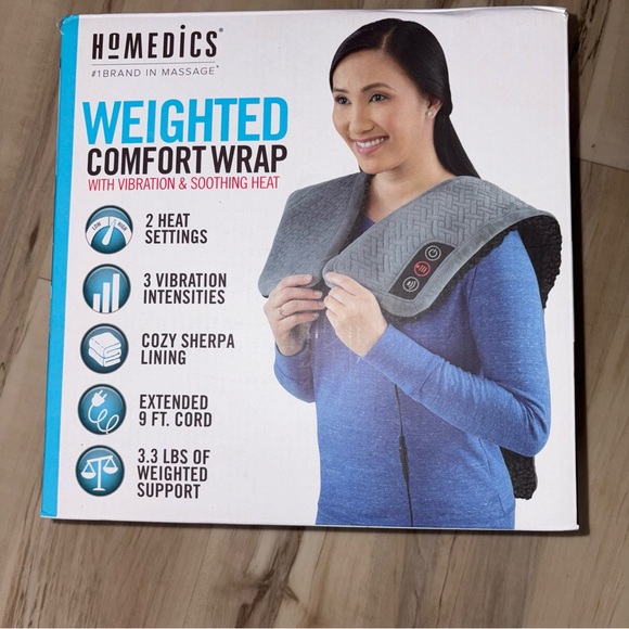 Homedics Gray Comfort Wrap with Heat and Vibration - Picture 1 of 7